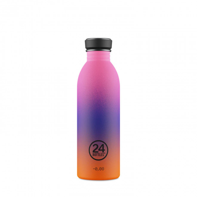 BOUTEILLE PERSONNALISEE EN INOX 500ML 'URBAN 24 BOTTLES' - dégradé rose/orange