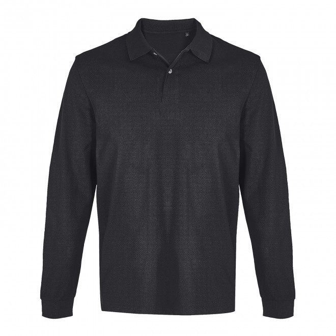 POLO MIXTE COULEUR PERSONNALISE 'PACIFIC LSL' - noir