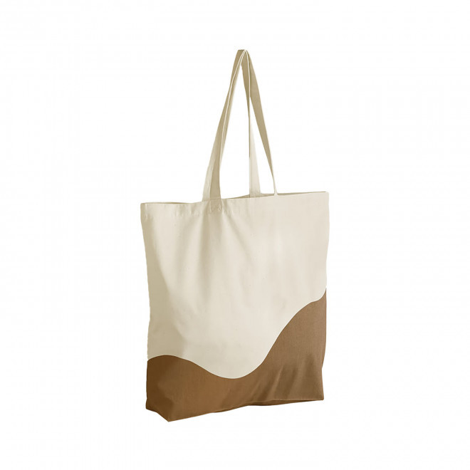 SAC SHOPPING PERSONNALISABLE COTON BICOUL 'MINAJ' - naturel/marron