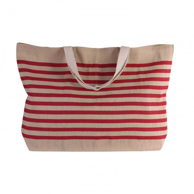 SAC SHOPPING XXL JUCO PERSONNALISE 'DANZA' - naturel/rouge