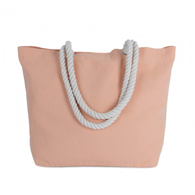 CABAS COTON AVEC CORDES PERSONNALISE 'EVER' - pêche