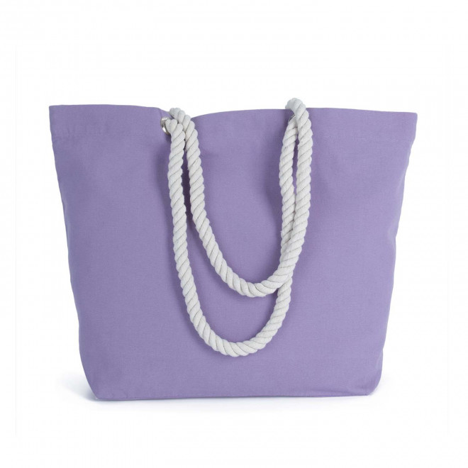 CABAS COTON AVEC CORDES PERSONNALISE 'EVER' - violet
