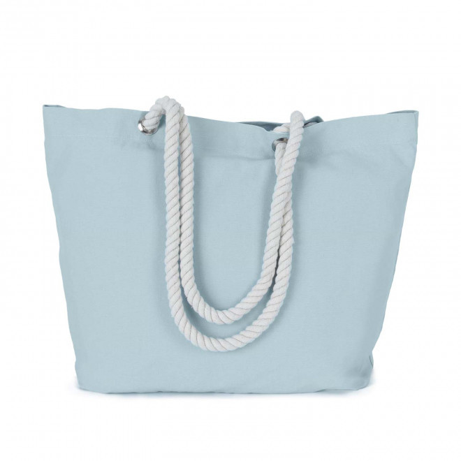 CABAS COTON AVEC CORDES PERSONNALISE 'EVER' - bleu