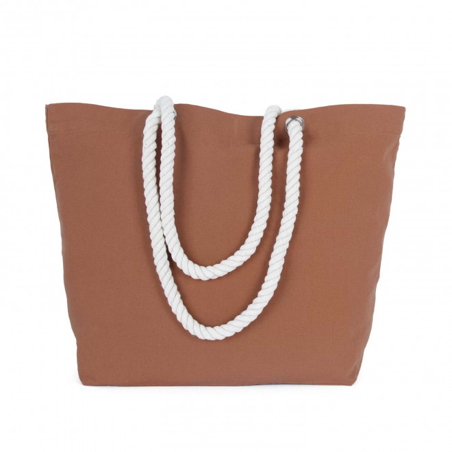 CABAS COTON AVEC CORDES PERSONNALISE 'EVER' - terracotta