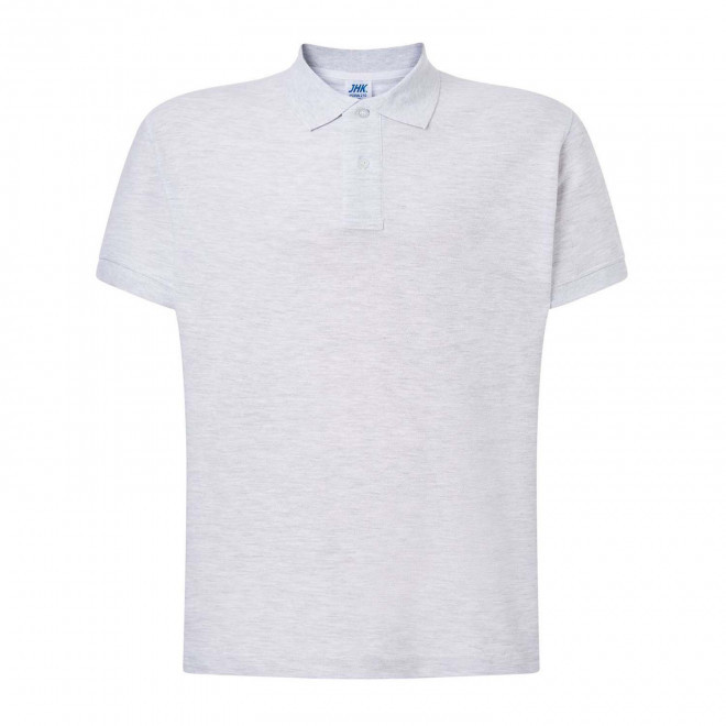 POLO HOMME COULEUR PERSONNALISABLE 210G 'JHK ESSENTIAL' - gris chiné