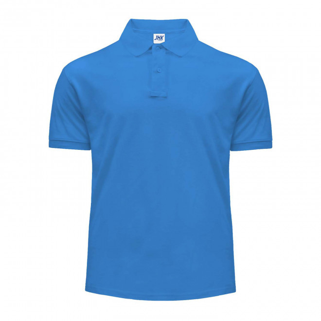 POLO HOMME COULEUR PERSONNALISABLE 210G 'JHK ESSENTIAL' - bleu azur