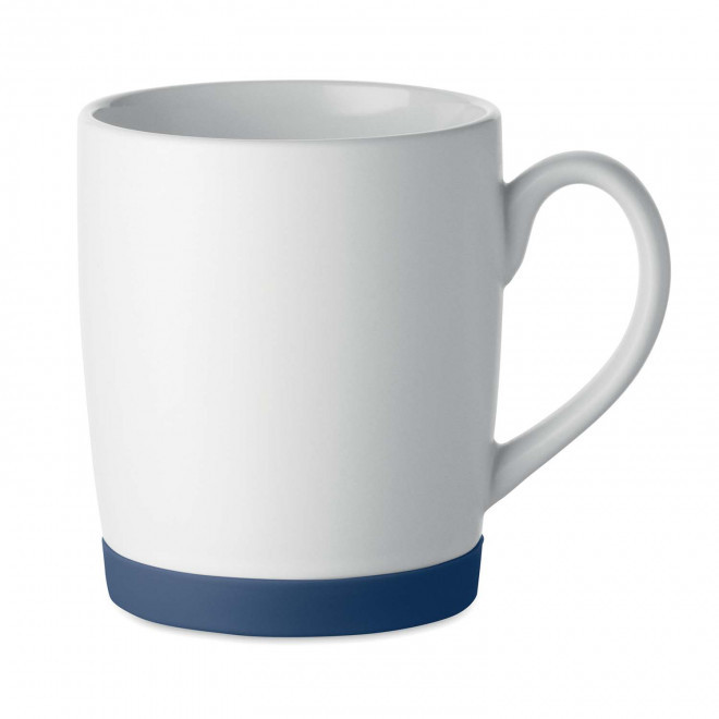 MUG CERAMIQUE MATE BASE SILICONE 300ML PERSONNALISABLE 'CLAUDIU' - bleu marine
