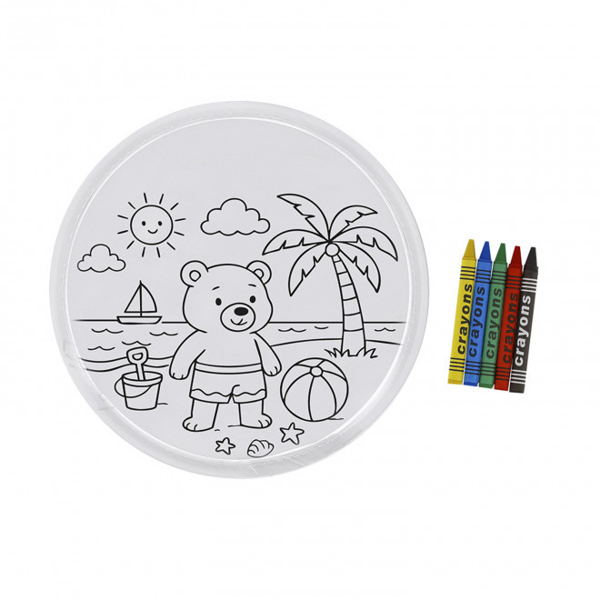 FRISBEE PLIABLE A COLORIER PERSONNALISABLE 'BORITI' - blanc