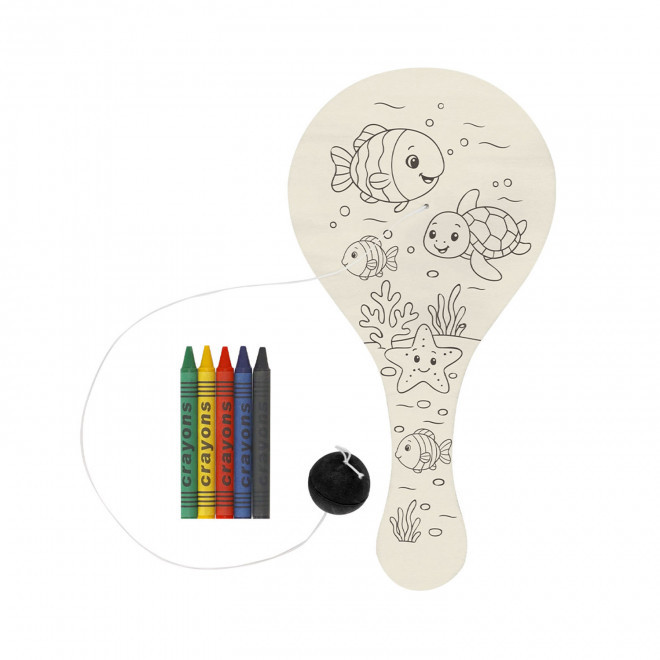 RAQUETTE A COLORIER PERSONNALISABLE 'RAQUI' - nature