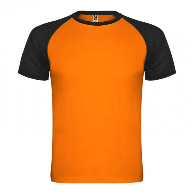 TEE-SHIRT DE SPORT PERSONNALISABLE MIXTE 'MILKY' RAPIDE 4 JOURS - orange/noir