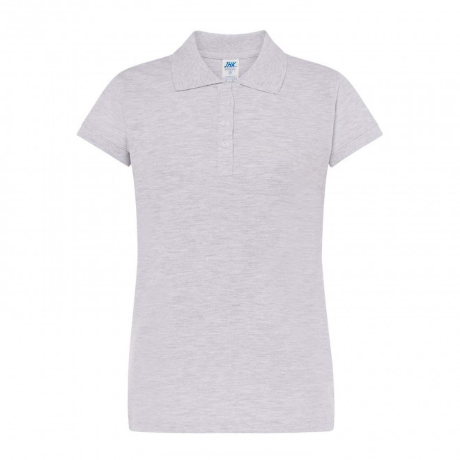 POLO FEMME COULEUR PERSONNALISABLE 210G 'JHK ESSENTIAL' - gris chiné