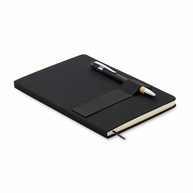 CARNET A5 FEUTRE RPET PERSONNALISABLE 'NEXUS' - noir