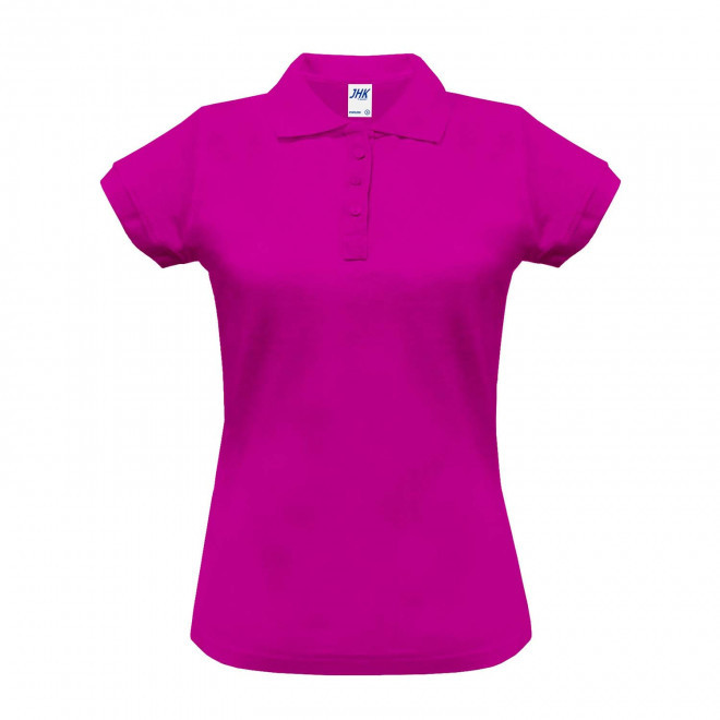 POLO FEMME COULEUR PERSONNALISABLE 210G 'JHK ESSENTIAL' - fuchsia