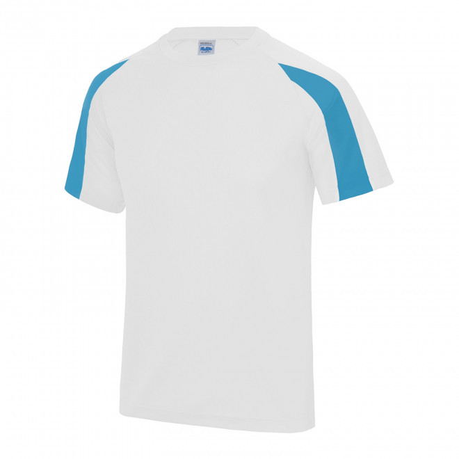 TEE-SHIRT PERSONNALISABLE DE SPORT MIXTE 'COOL T DUO' - blanc/bleu