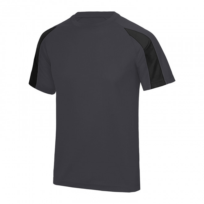 TEE-SHIRT PERSONNALISABLE DE SPORT MIXTE 'COOL T DUO' - gris/noir