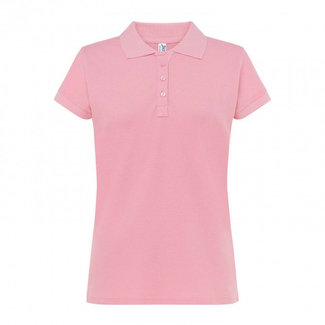 POLO FEMME COULEUR PERSONNALISABLE 210G 'JHK ESSENTIAL' - rose
