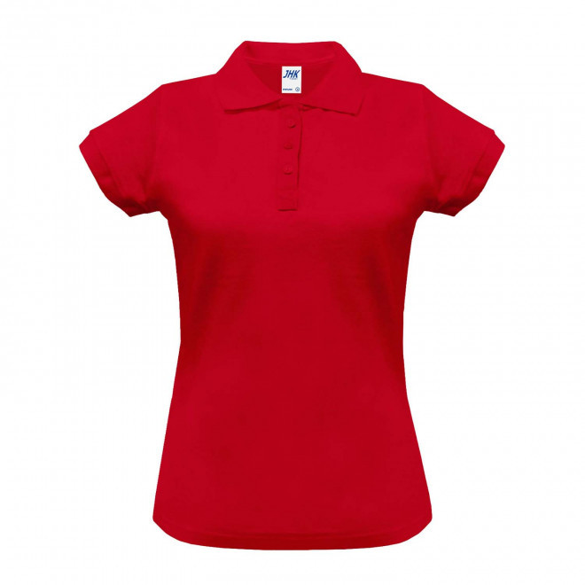 POLO FEMME COULEUR PERSONNALISABLE 210G 'JHK ESSENTIAL' - rouge