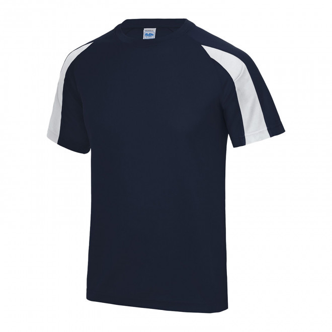TEE-SHIRT PERSONNALISABLE DE SPORT MIXTE 'COOL T DUO' - bleu marine/blanc