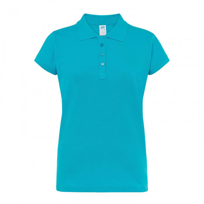 POLO FEMME COULEUR PERSONNALISABLE 210G 'JHK ESSENTIAL' - turquoise