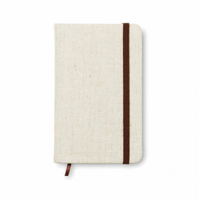 CARNET PERSONNALISABLE A6 RIGIDE TOILE 'PEGA' - beige