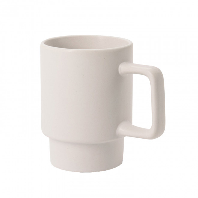 MUG PUBLICITAIRE CERAMIQUE EMPILABLE 330ML 'PAPULA' - blanc