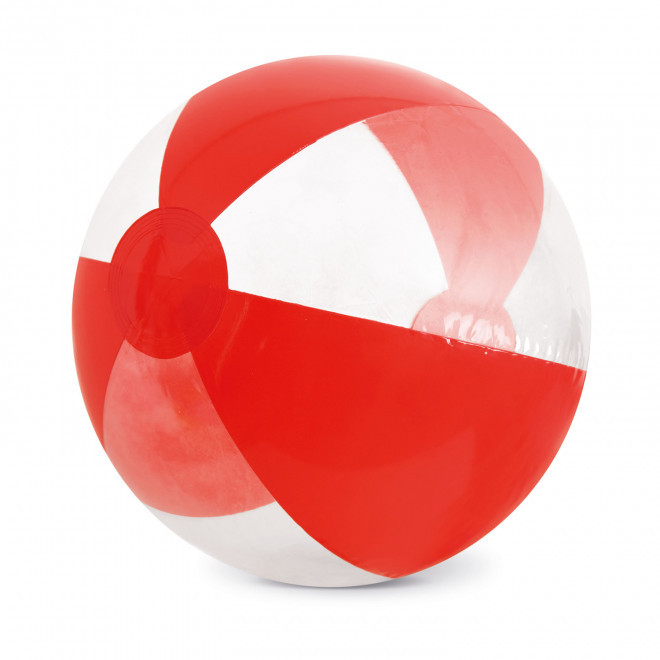 BALLON DE PLAGE PERSONNALISABLE 'PETIT PLAYA TRANSPARENT' - rouge
