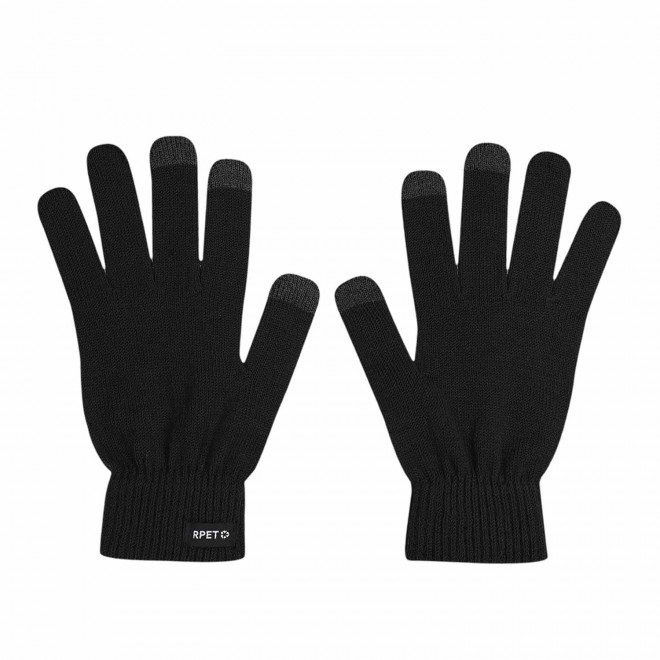 GANTS TACTILES PERSONNALISABLES 'GANOU RPET' - noir/noir