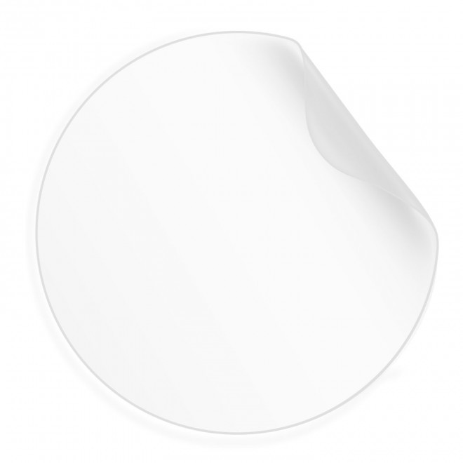 STICKER A LA FORME SUR MESURE TRANSPARENT 'KLISTAR' - 8 x 8 cm