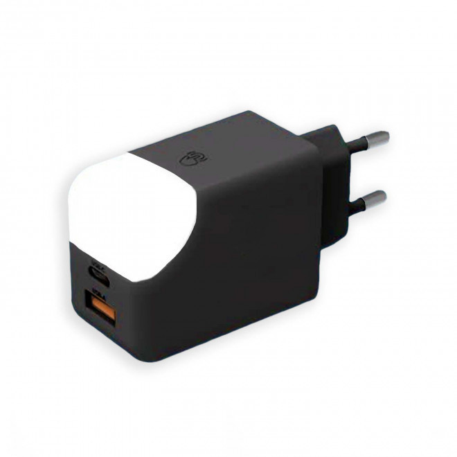 PRISE CHARGEUR SECTEUR 65W PERSONNALISABLE 'ICE G' - noir