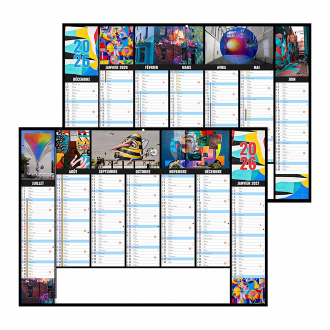 CALENDRIER BANCAIRE ILLUSTRE PERSONNALISABLE 'JEANNE' - art