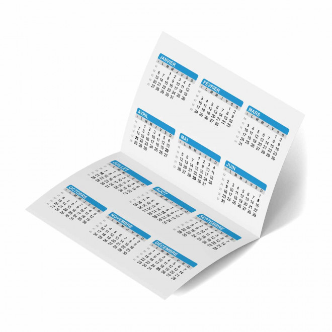 EXPRESS 72H - CALENDRIER POCHE PERSONNALISABLE 'FOLDO'  - bleu