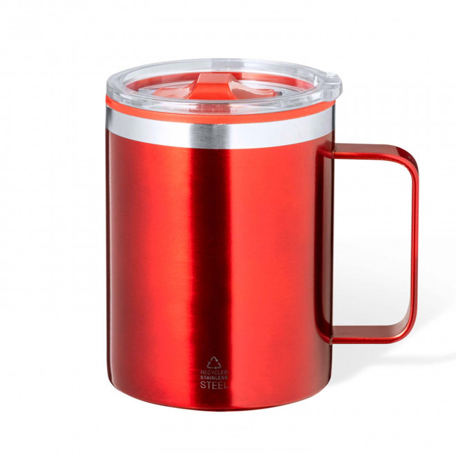 MUG ISO RECYCLE PERSONNALISABLE 400ML 'RICLO POIGNEE' - rouge