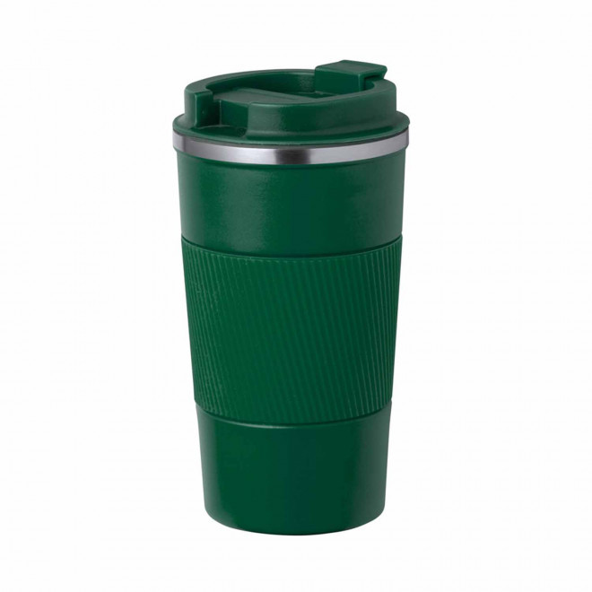 MUG ISOTHERME PERSONNALISABLE AVEC GRIP 400ML 'TOODI GRIP' - vert foncé
