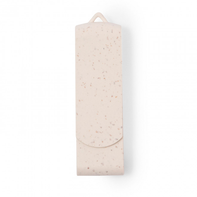 CLE USB PAILLE BLE PERSONNALISABLE 'BLEBY' 16 GO - beige