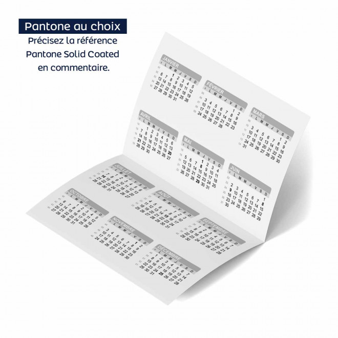 EXPRESS 72H - CALENDRIER POCHE PERSONNALISABLE 'FOLDO'  - pantone