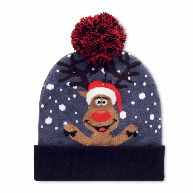 BONNET DE NOEL AVEC LED PERSONNALISABLE 'SOBA' - bleu
