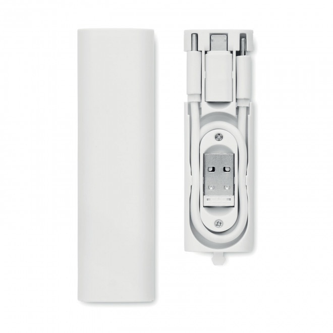 CABLE DE CHARGE AVEC BOITE PERSONNALISABLE 'CLIPCHA' - blanc