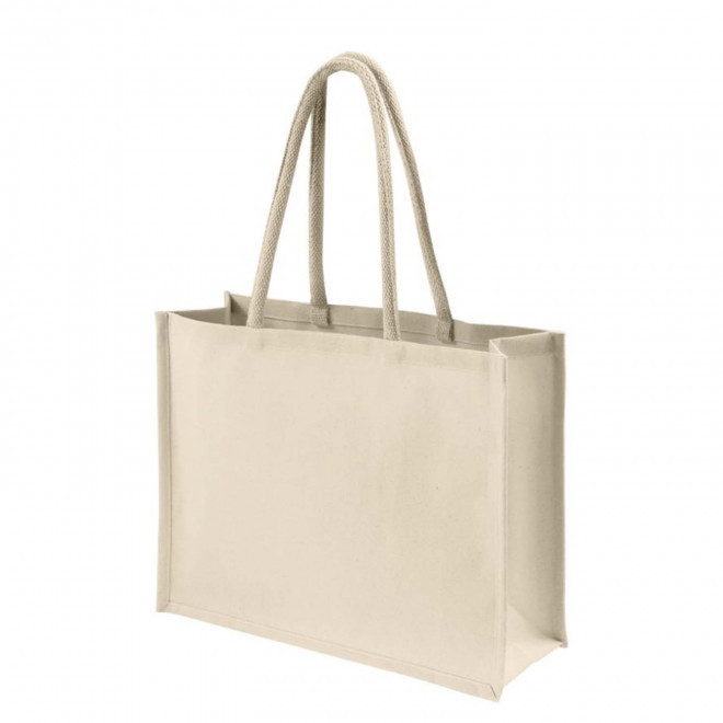SAC COTON 230G ET LAMINE PERSONNALISABLE 'PERLOU' - beige