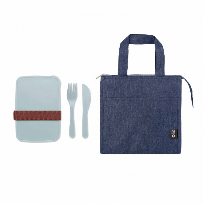 SET LUNCHBOX ET SAC ISOTHERME PERSONNALISABLE 'GOMIAM' - bleu