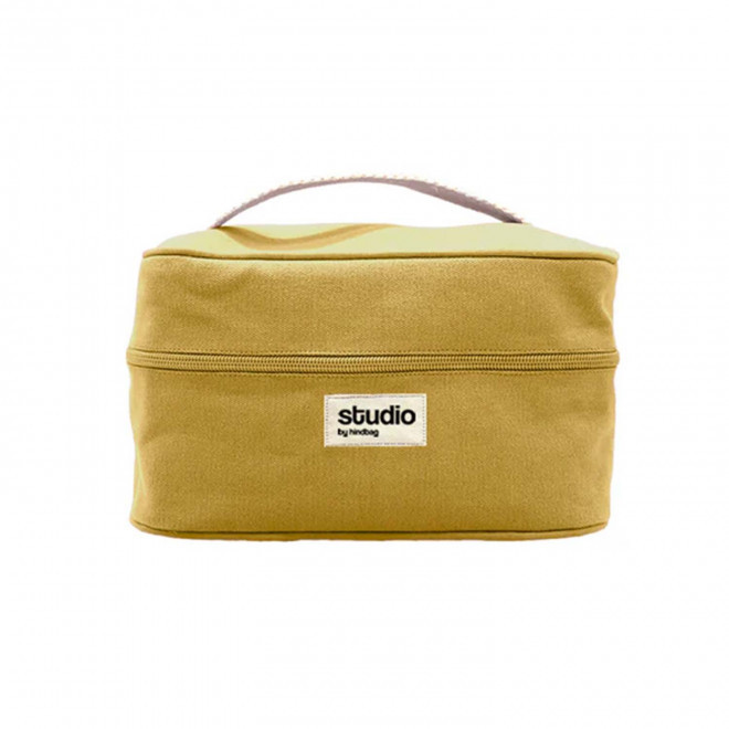 TROUSSE VANITY STUDIO BY HINDBAG PERSONNALISABLE 'LINA' - ocre