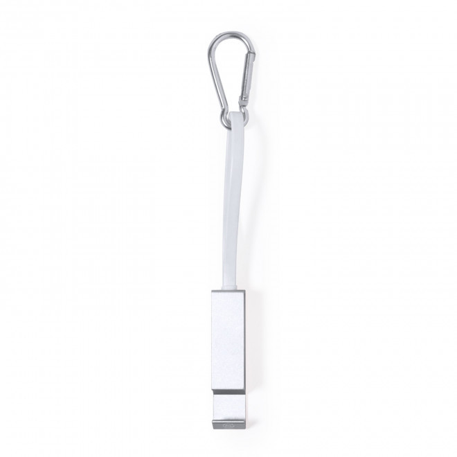 CABLE DE CHARGE SUPPORT TEL PERSONNALISABLE ALU 'CABLOTO' - argenté