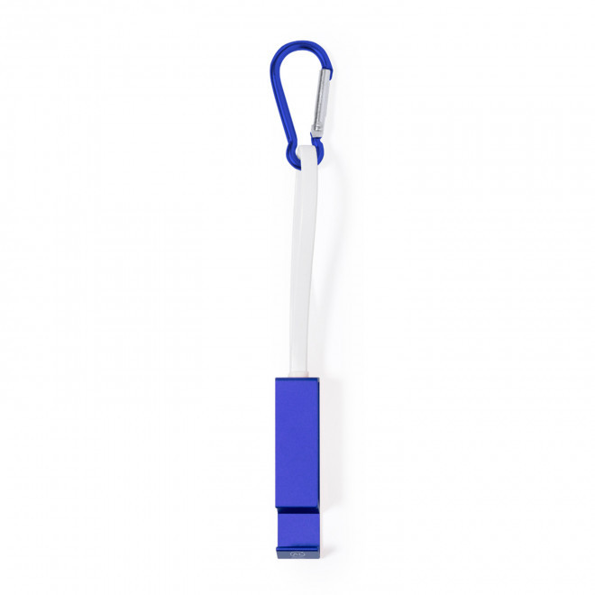 CABLE DE CHARGE SUPPORT TEL PERSONNALISABLE ALU 'CABLOTO' - bleu