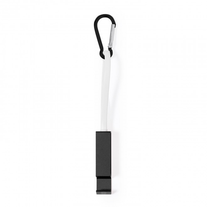 CABLE DE CHARGE SUPPORT TEL PERSONNALISABLE ALU 'CABLOTO' - noir