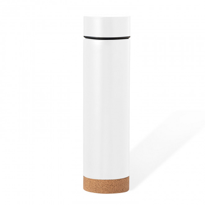 BOUTEILLE ISOTHERME LIEGE 470 ML PERSONNALISABLE 'NIROX' - blanc