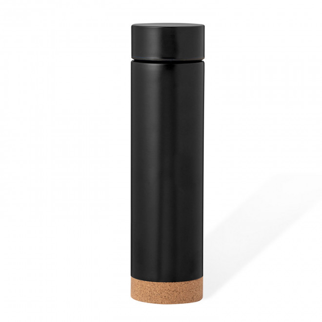 BOUTEILLE ISOTHERME LIEGE 470 ML PERSONNALISABLE 'NIROX' - noir