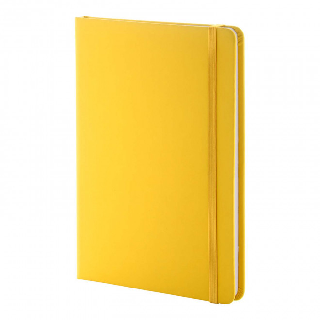 CARNET A5 PU RECYCLE NON LIGNE PERSONNALISABLE 'LUGGATE' - jaune