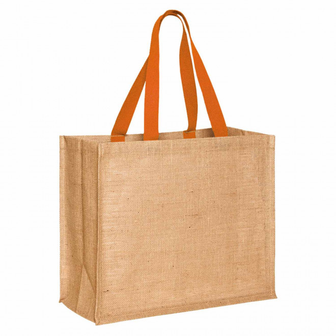 EXP.48H - CABAS PERSONNALISE EN JUTE 'PAROS' - orange