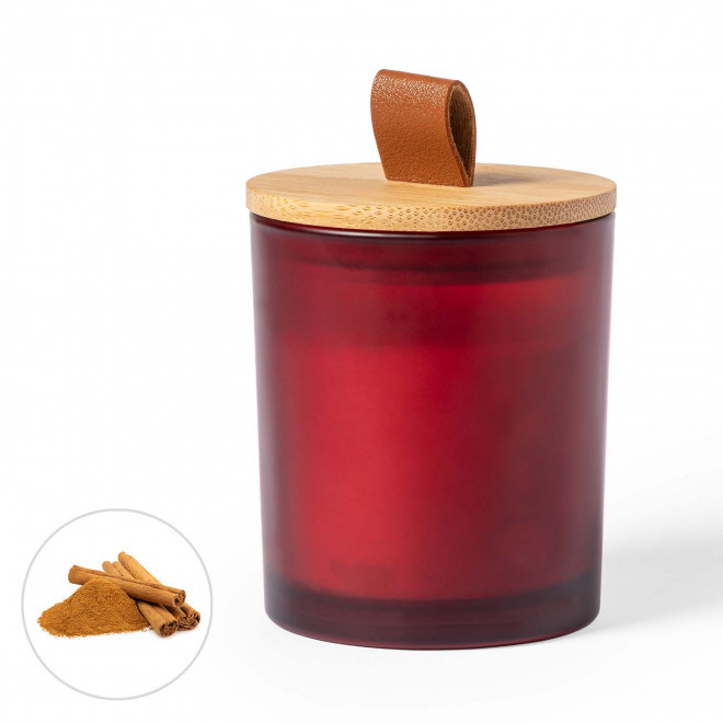 BOUGIE AROMATIQUE PERSONNALISABLE 'PRYCA' - rouge cannelle