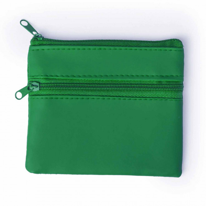 PORTE MONNAIE EN PU PERSONNALISABLE 'KIPSY DOUBLE' - vert