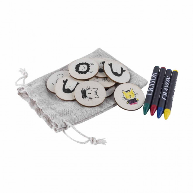 JEU DE MEMO A COLORIER PERSONNALISE 'CHOUPI' - bois